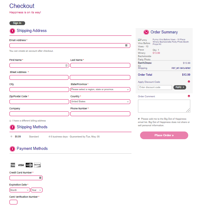 Big Dot of Happiness Checkout powered by OneStepCheckout for Magento 2