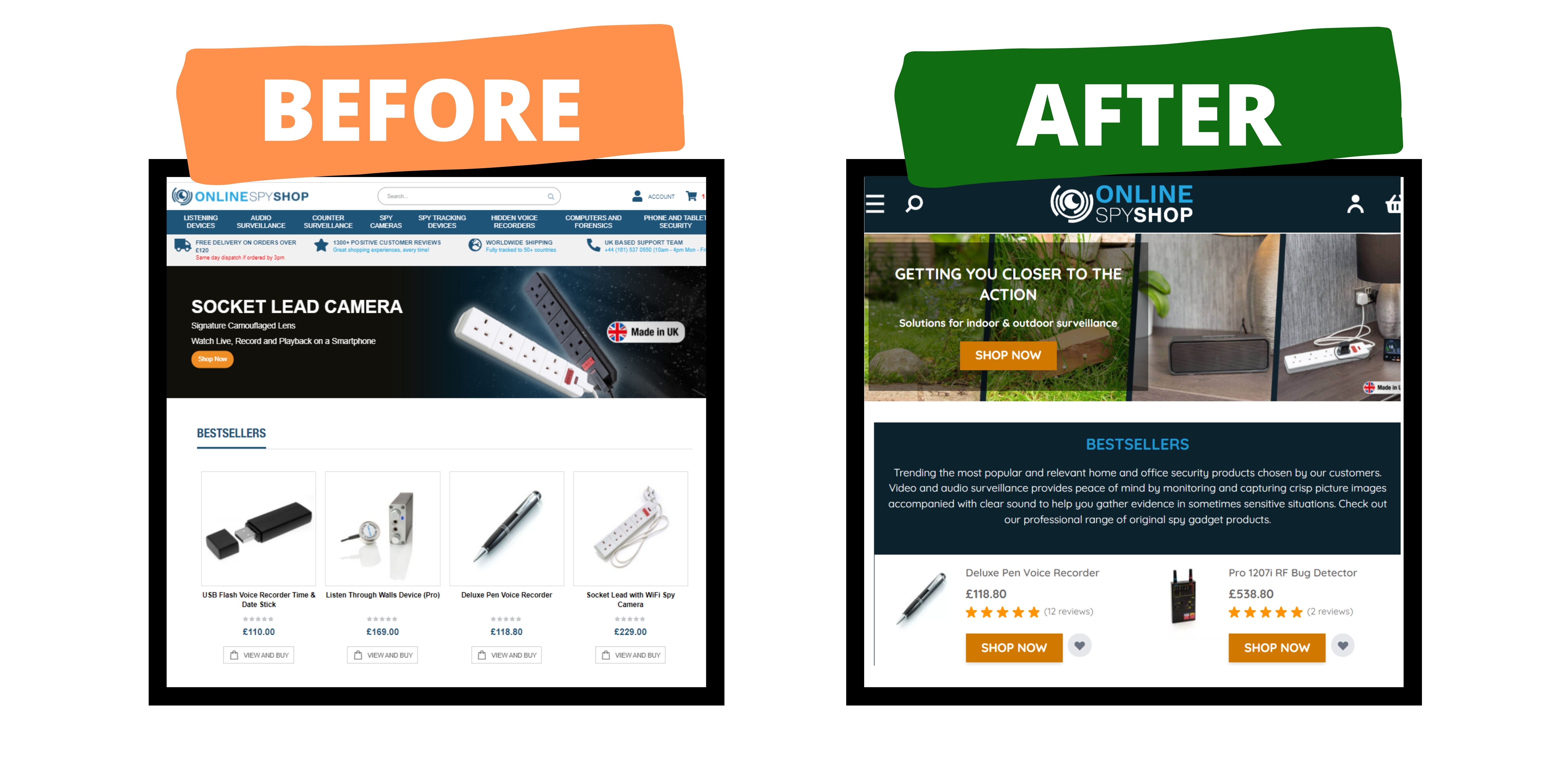 Before and After Magento 2 homepage product recommendation