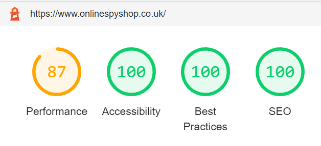 Core Web Vitals of 100% in accessibility, Best Practices and SEO on a Magento 2 store with Hyva