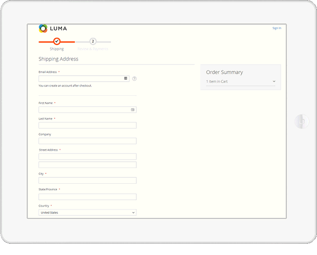 Magento 2 Demo Luma theme